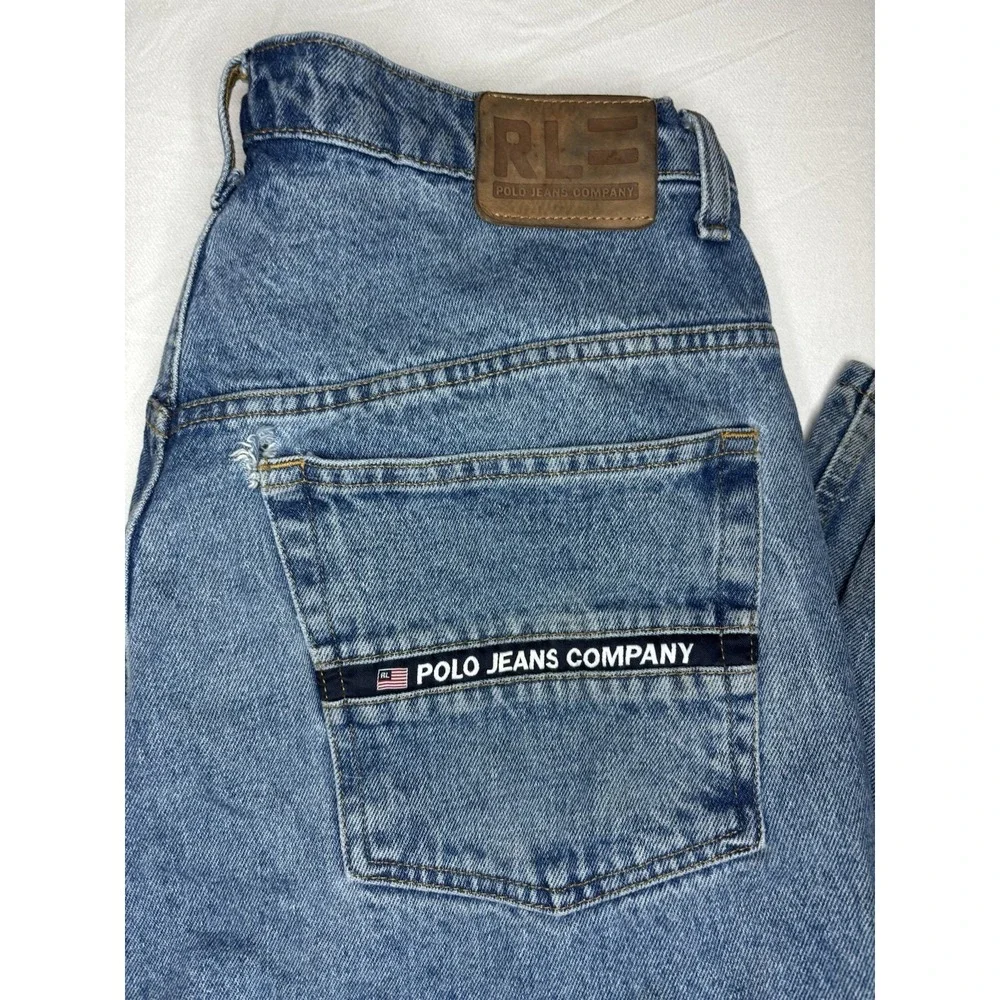 Polo Jeans Company Ralph Lauren Men's 34x34 Vintage Denim Blue Jeans Baggy READ!